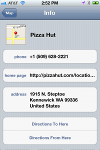 Tap and get contact info for a result Tap and get contact info for a result