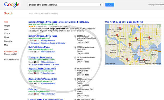 Google National Search with Regional Search Term Seattle, WA Google National Search with Regional Search Term "Seattle, WA"